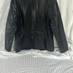Mix No. 6 Black Leather Jacket Fitted Silhouette Classic Style